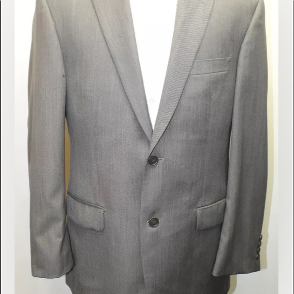 Calvin Klein Macy 39R Men Blazer 2 Buttons 100% Wool Lined Gray - Picture 9 of 11